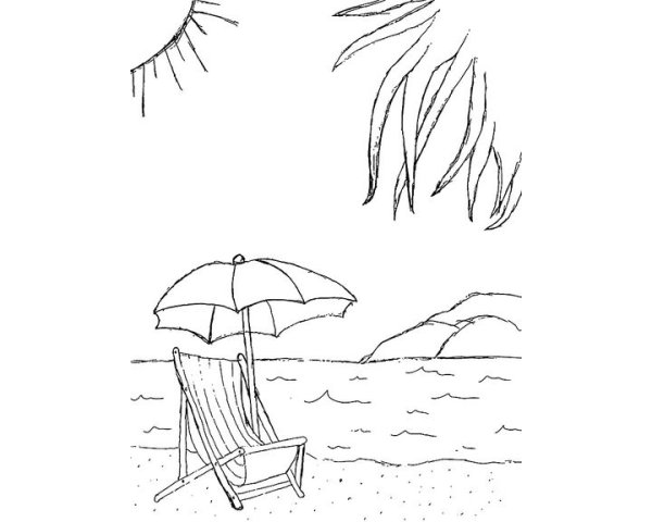 Закат рисунок карандашом