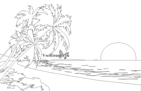 В море. Раскраска