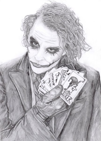 Джокер рисунок карандашом для срисовки