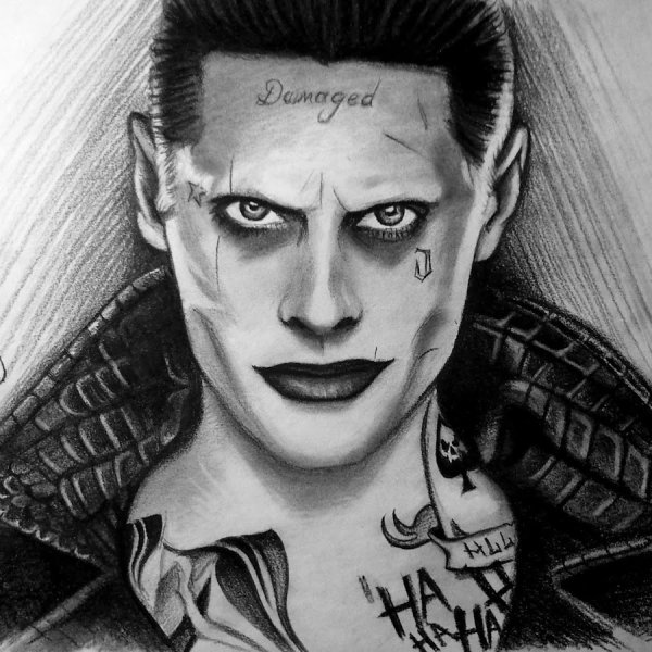 Рисунки карандашом Джокер отряд самоубийц