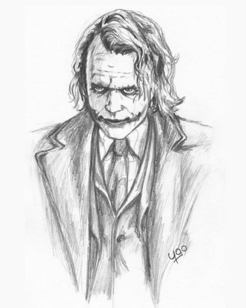 Джокер рисунок карандашом