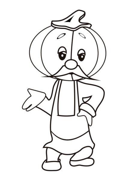 Чиполлино рисунок для детей легкие