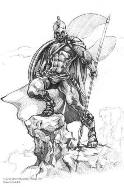 Спартанский воин тату эскизы