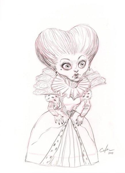 Алиса в стране чудес карандашом