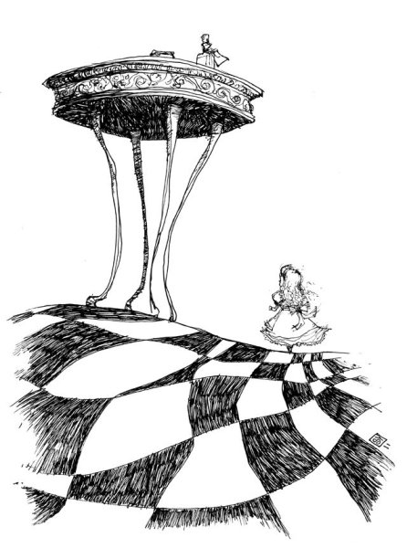 Тим Бертон иллюстрации Алиса в стране чудес