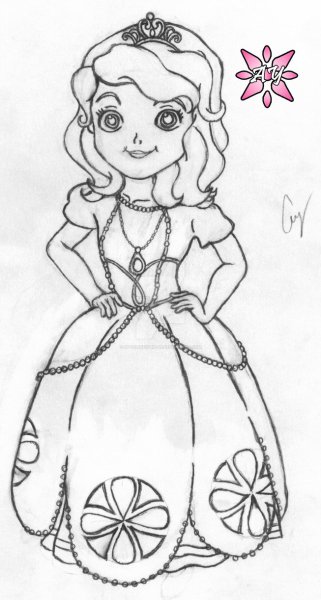 Карандашом принцессы Диснея Рапунцель