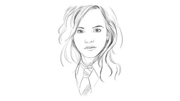 Портрет Гермионы Грейнджер карандашом