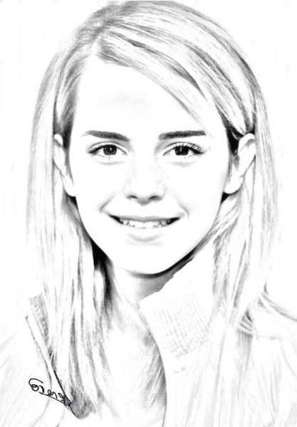 Портрет Гермионы Грейнджер карандашом