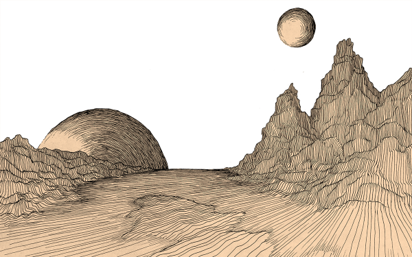 Пустыня карандашом