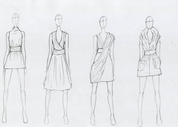 Эскизы одежды дизайнеров