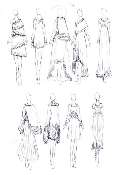 Фасон платья зарисовка
