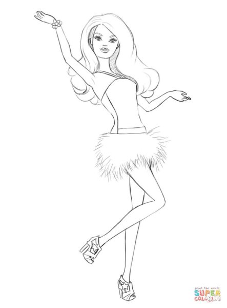 Раскраска Барби портрет