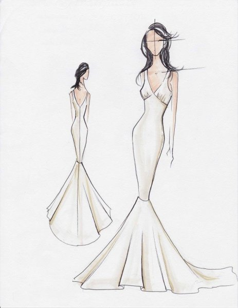 Эскизы платьев веры Вонг