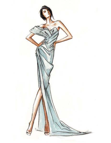 Эскизы одежды дизайнеров