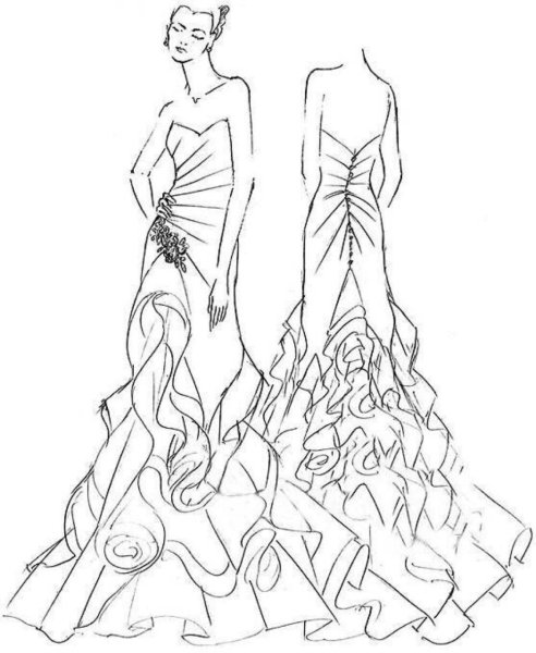 Модели для рисования платьев