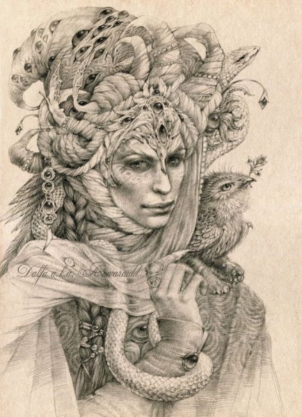 Рисунок карандашом фентез