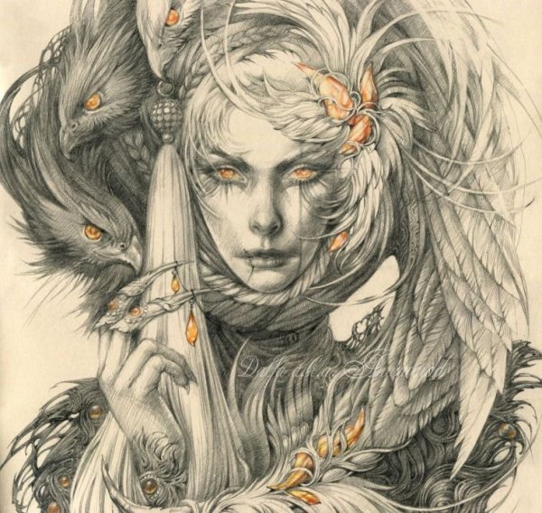 Рисунки карандашом фэнтези красивые