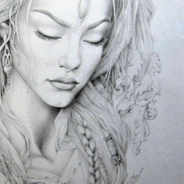 Рисования фэнтези карандаш