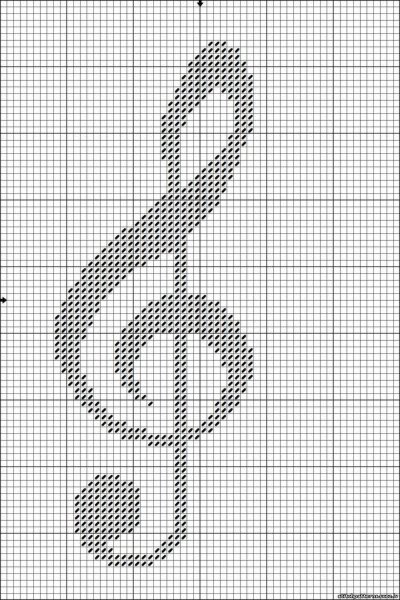 Вышивка крестом скрипичный ключ