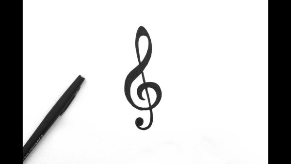 Скрипичныныйй ключ рисунок карандашом