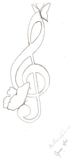 Скрипичный ключ для вырезания