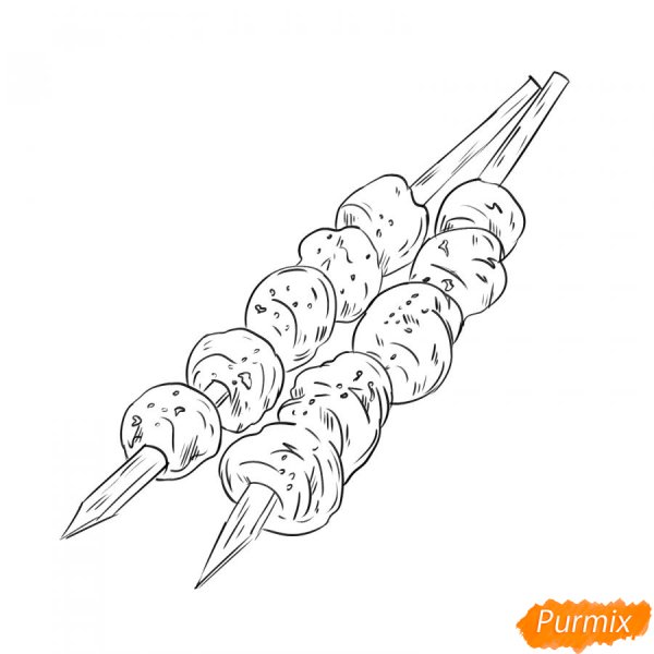 Шашлык рисунок карандашом