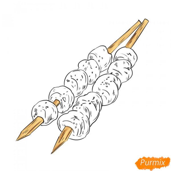 Шашлык рисунок карандашом