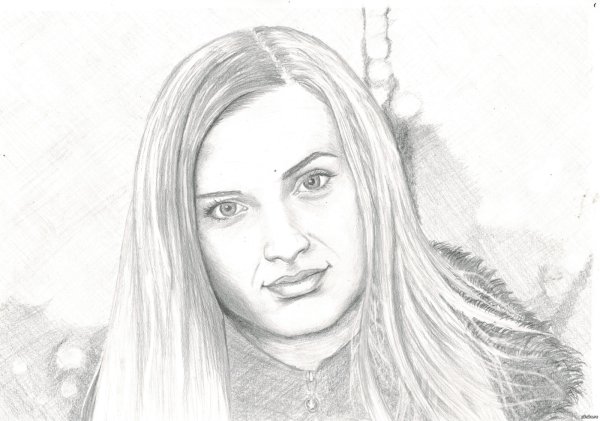 Портрет девушки карандашом
