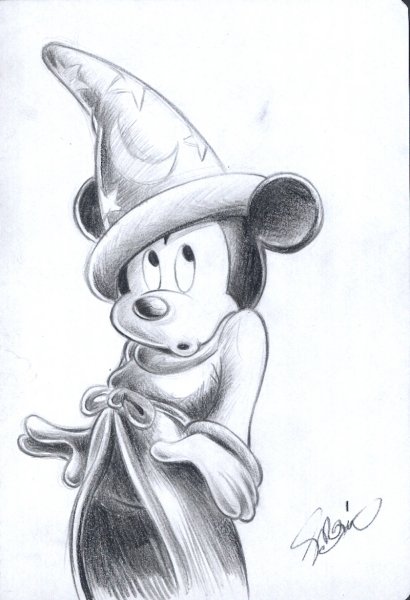 Персонажи Диснея карандашом