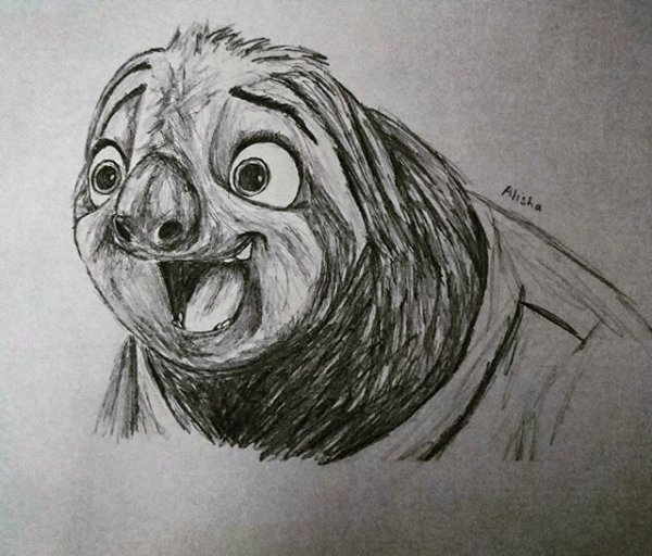 Ленивец карандашом