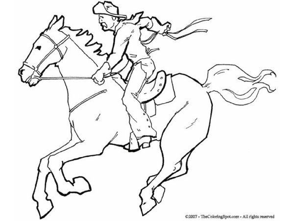 Погоня на лошадях раскраска