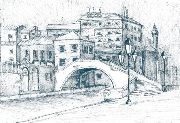 Линейная фронтальная перспектива улицы