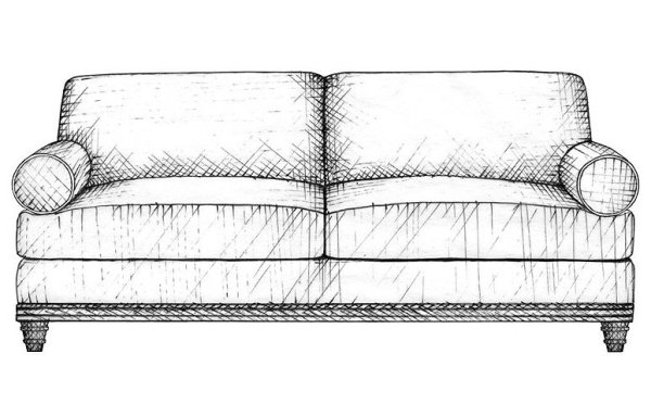 Диван карандашом