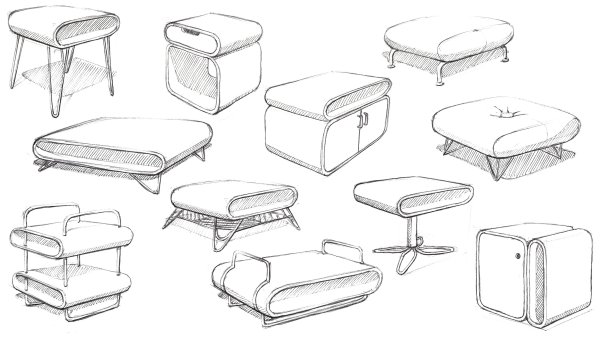 Зарисовки предметов мебели