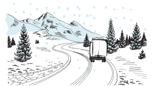 Зимняя дорога вектор