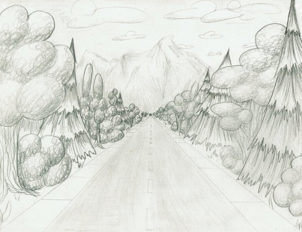 Дорога карандашом