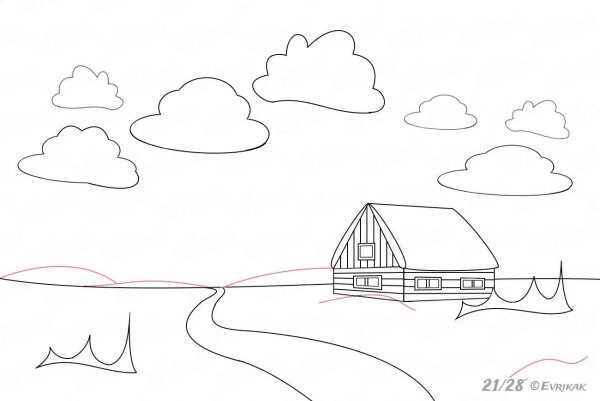 Поэтапное рисование пейзажа карандашом для детей