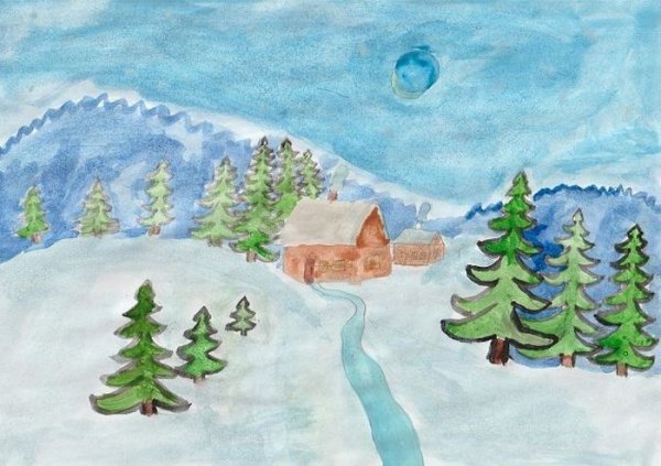 Рисунок зима 4 класс