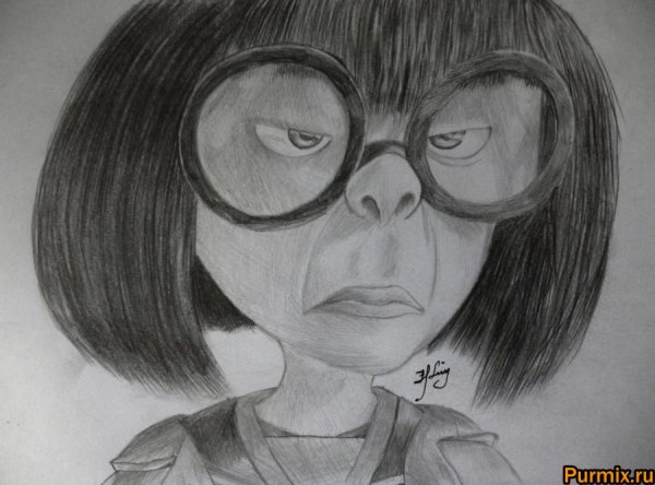 Рисунок мамы в очках