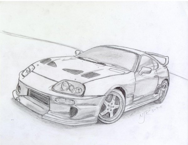Toyota Supra a80 карандашом