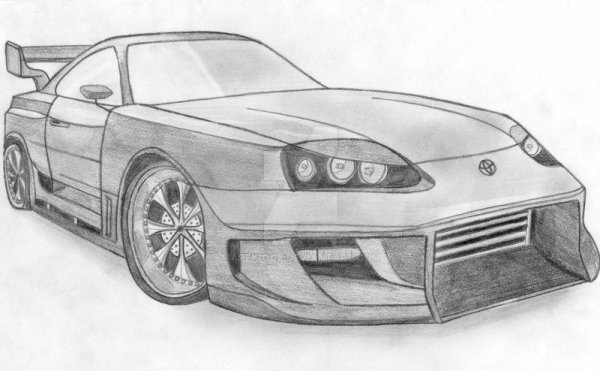 Тойота Супра а80 карандашом