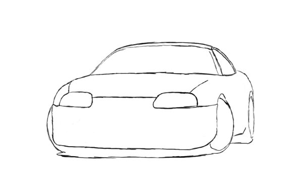 Toyota Supra сзади рисунок