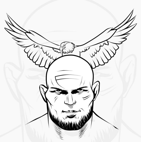 Рисунок Хабиба Нурмагомедова карандашом