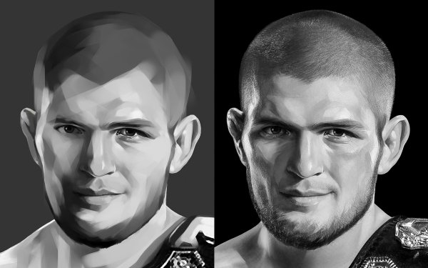 Портрет Хабиба Нурмагомедова карандашом