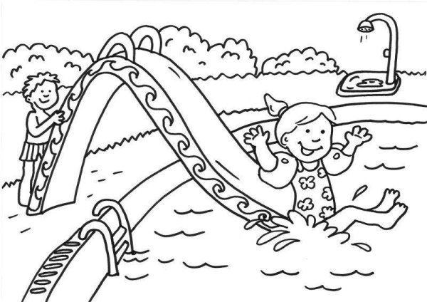 Раскраска аквапарк