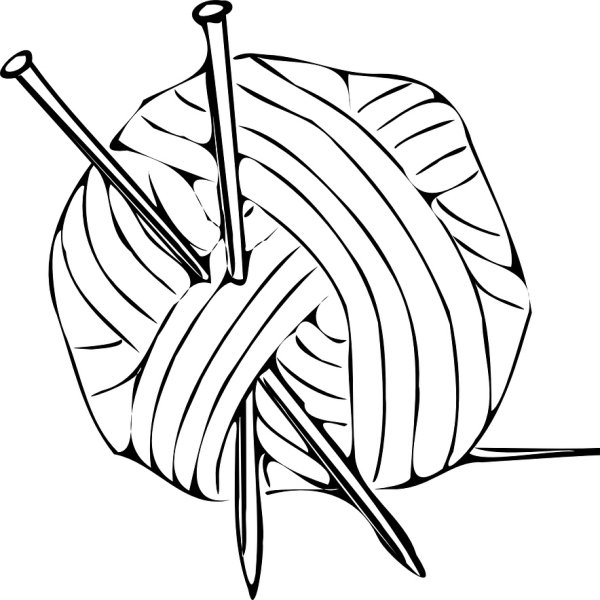 Клубок со спицами раскраска