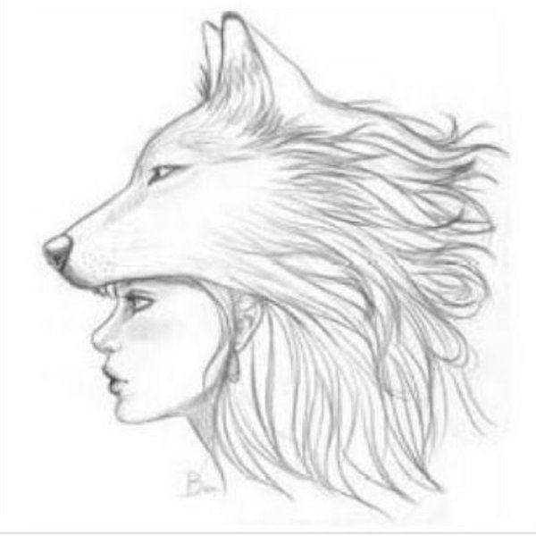 Девочка волк для срисовки