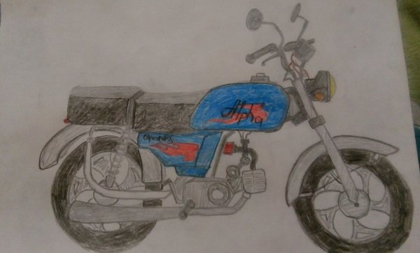 Мотоцикл ИЖ Планета 5 карандашом