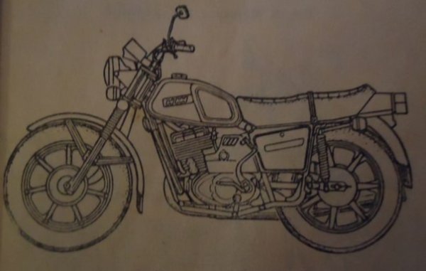 Чертеж мотоцикла ИЖ Планета 5