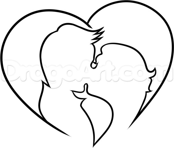 Сердечко рисунок карандашом